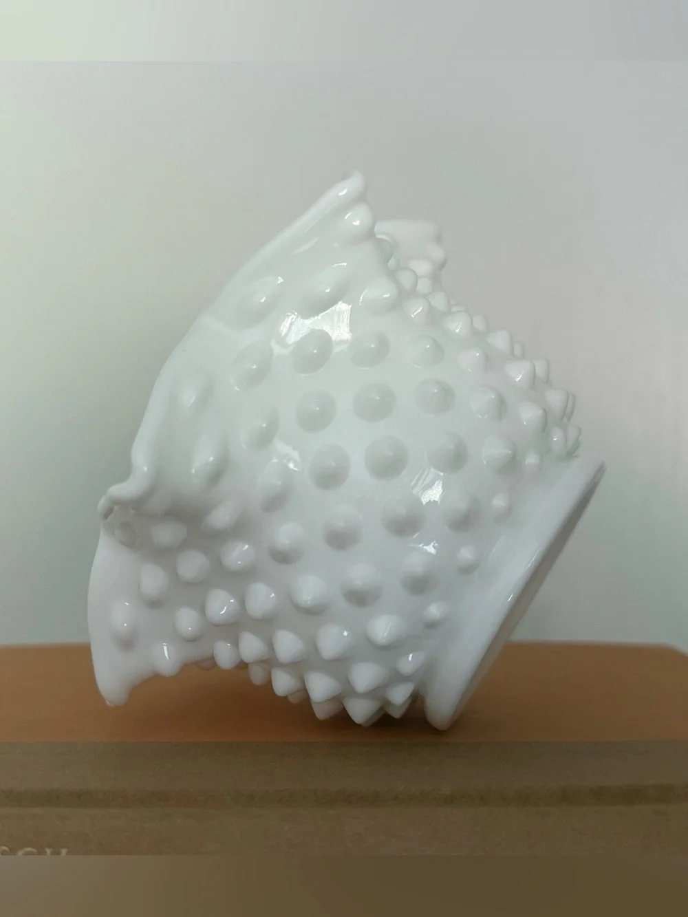 Vintage White Milk Glass Hobnail Bowl